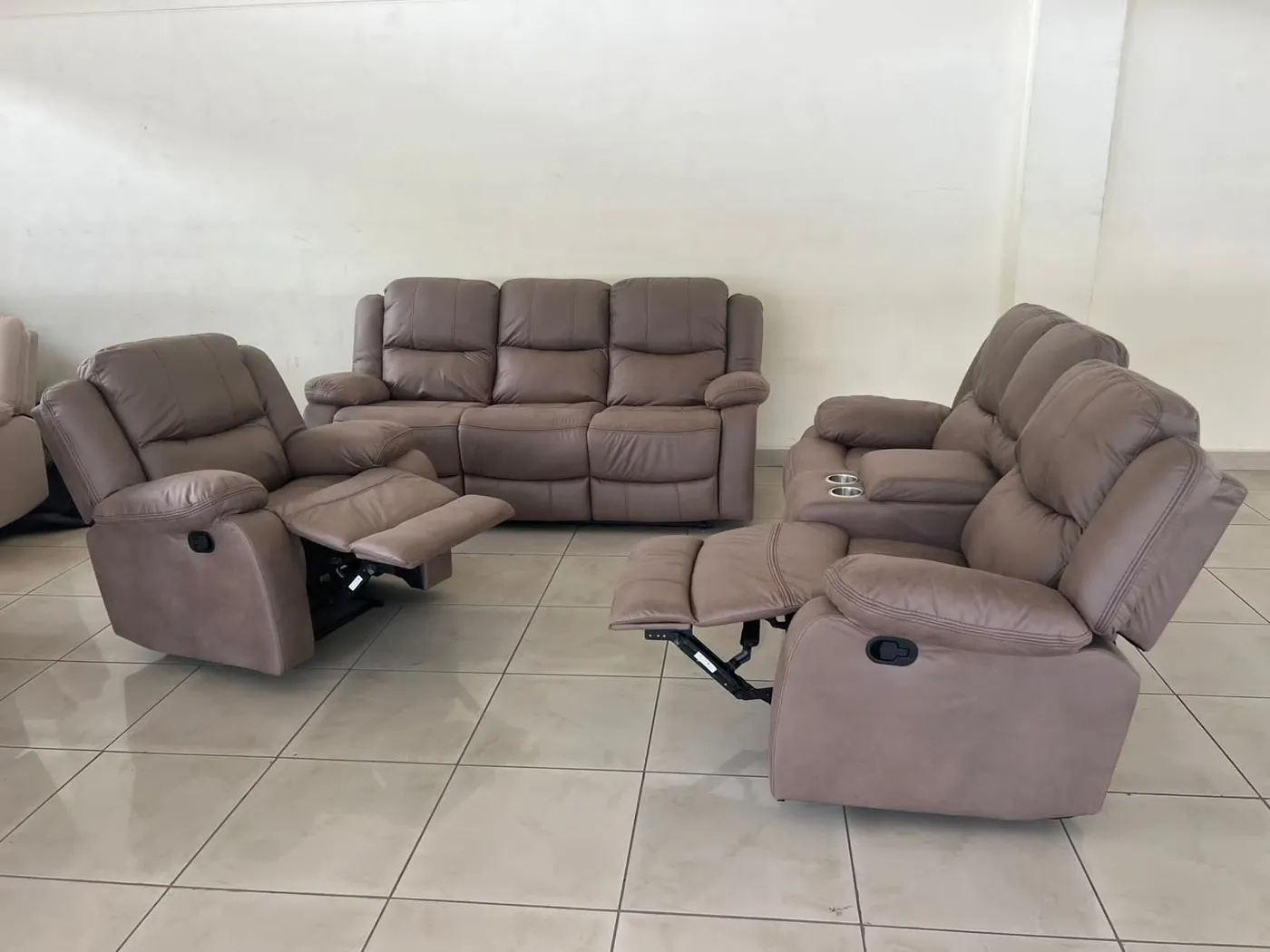Recliner showroom floor in Nairobi with recliner sofa sets on display